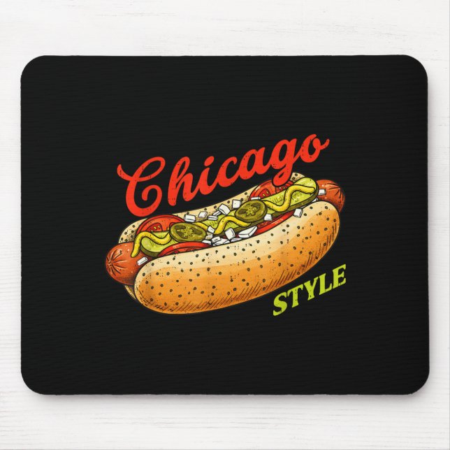 Mousepad Retro Chicago Hot Dog Hotdog Tourist Summer Souven (Frente)