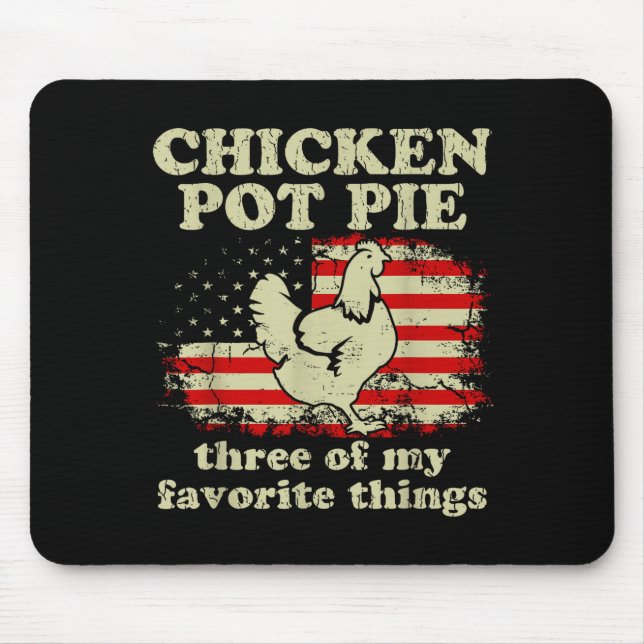 Mousepad Retro Chicken T E Three Of My Favorite Things Funn (Frente)