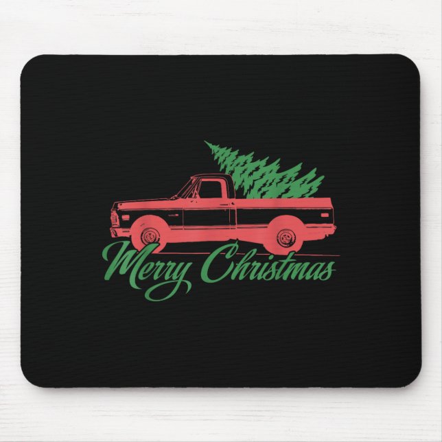 Mousepad Retro Christmas Shirt - Clic Truck With Tree  (Frente)