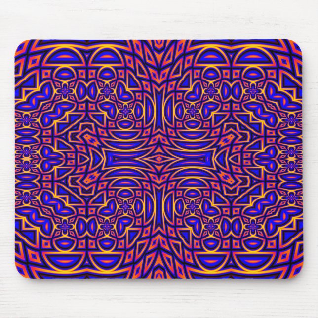 Mousepad Retro Classy Kaleidoscope Pattern Design (Frente)