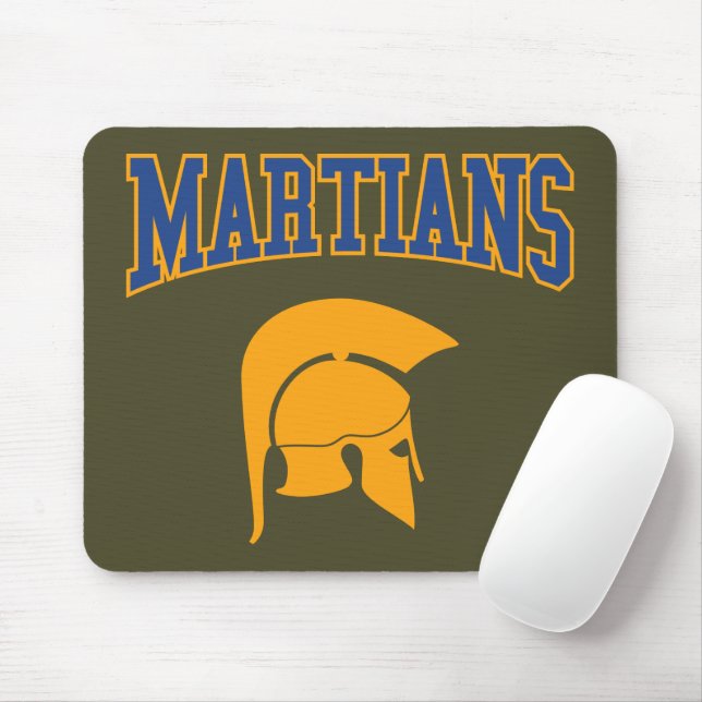 Mousepad Retro College Blue Orange Martians Esporte (Com mouse)