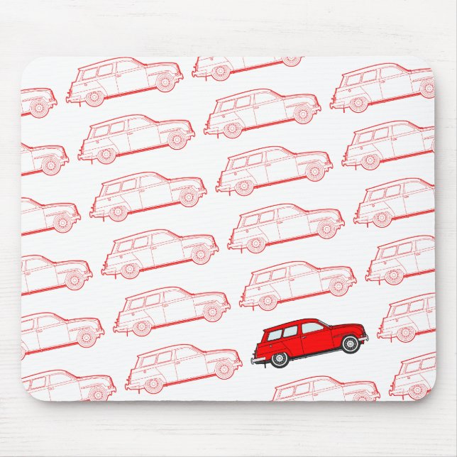 mousepad retro de 95 esboços no vermelho (Frente)