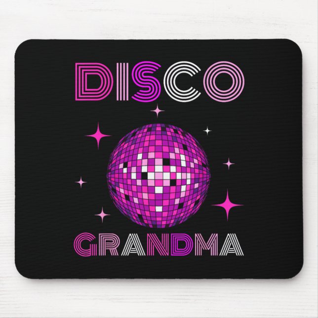 Mousepad Retro Disco Grandma 70s 80s Dance Party Mirror Bal (Frente)