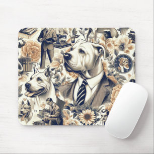 Mousepad Retro Dogo Argentino sem costura