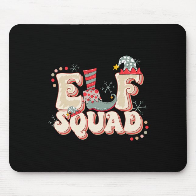 Mousepad Retro Elf Squad Christmas Matching Family Chri (Frente)