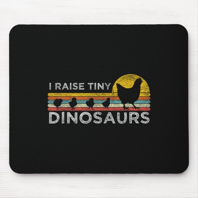 Mousepad Retro Eu Crio Pequenos Dinossauros Frango - Fazend (Frente)