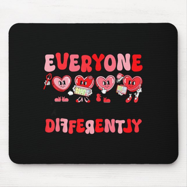 Mousepad Retro Everyone Communicates Differently Autism Val (Frente)