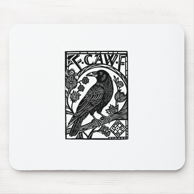 Mousepad Retro F Caw F Crow Funny Saying Meme Design (Frente)