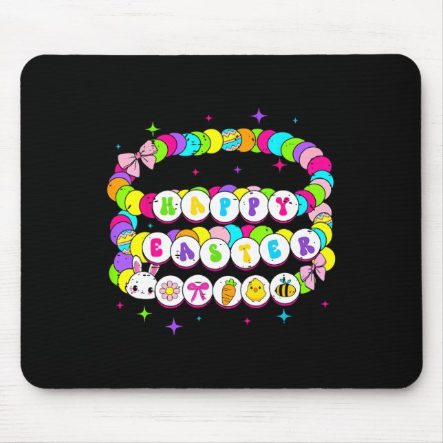 Mousepad Retro Felz pascoa Bracelet Bunny Primavera Engraça (Frente)