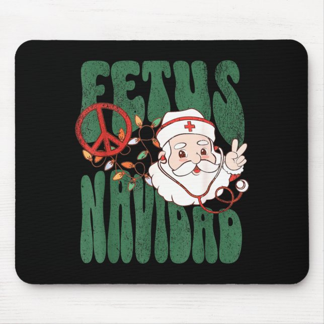 Mousepad Retro Fetus Navidad Santa Claus Christmas Obgyn Nu (Frente)