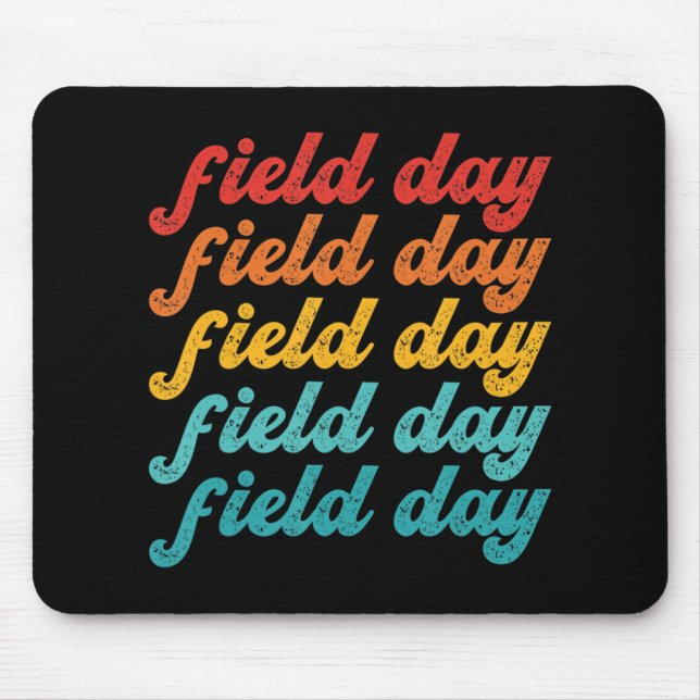 Mousepad Retro Field day yellow field day games professores (Frente)