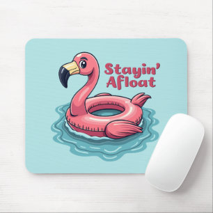 Mousepad Retro Flamingo Float Engraçado Verão