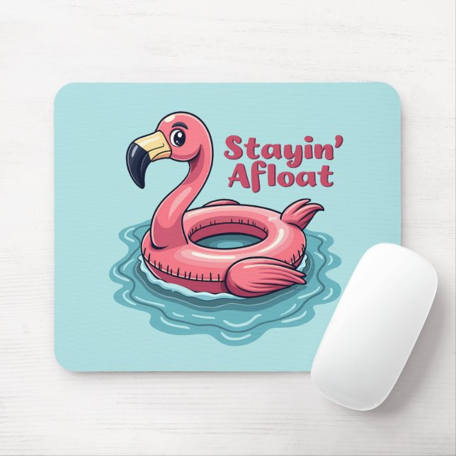 Mousepad Retro Flamingo Float Engraçado Verão (Com mouse)