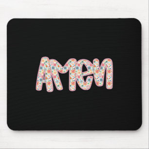 Mousepad Retro Floral Amen Happy Christian Páscoa Ver
