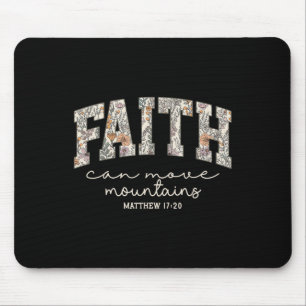 Mousepad Retro Floral Fé Pode Mover Montanhas Religioso C