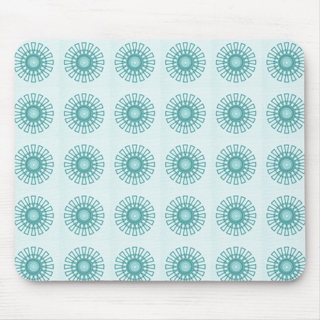 Mousepad Retro Floral Mousepad, Teal (Frente)