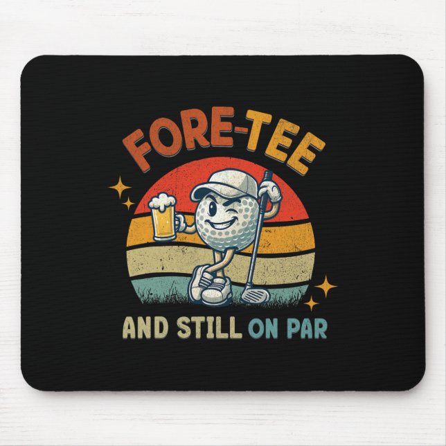 Mousepad Retro Fore Tee Golf Birthday Party 40th Birthday G (Frente)