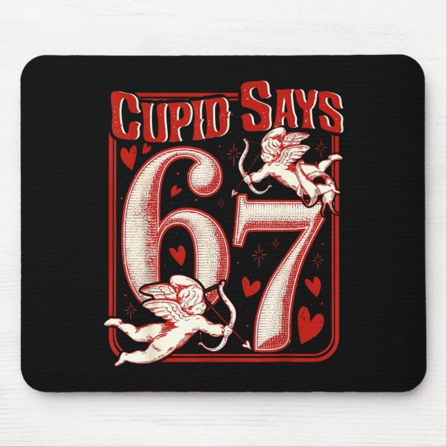Mousepad Retro Funny Cud Says 6 7 Six Seven Couples Valenti (Frente)