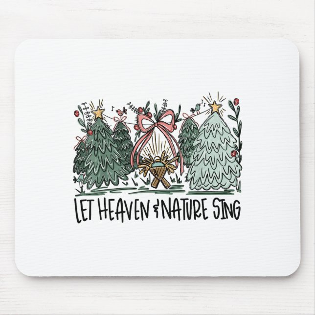 Mousepad Retro Funny Let Heaven And Nature Sing Nes Tree Ch (Frente)