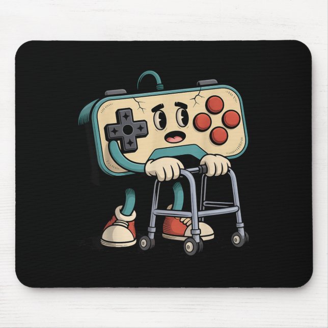 Mousepad Retro Funny Old Gamer 80s 90s Clic Video Game Humo (Frente)