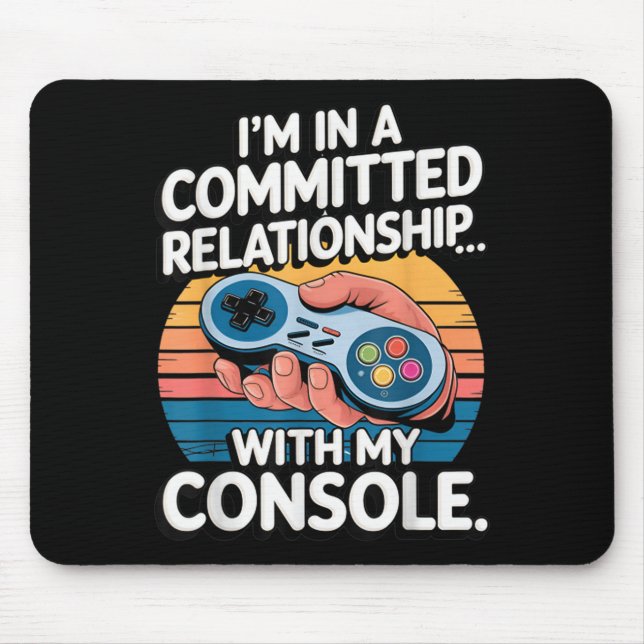 Mousepad Retro Gaming Relationship Funny Gamer Console Love (Frente)