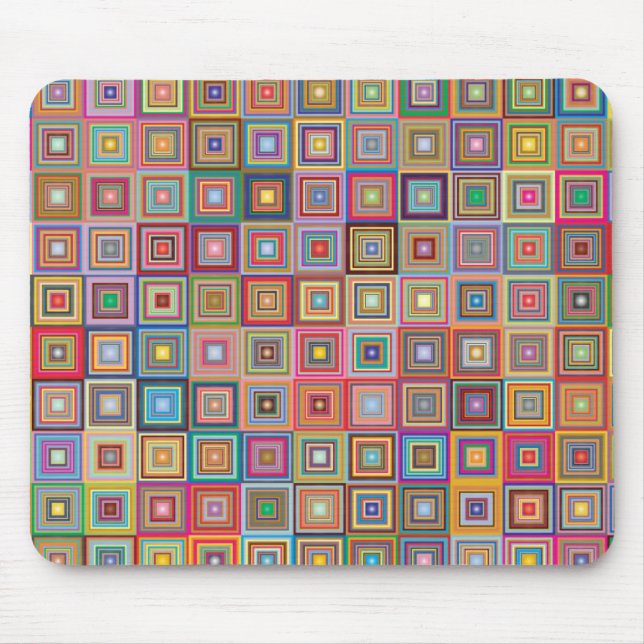 Mousepad Retro Geometric Square Tile Pattern (Frente)