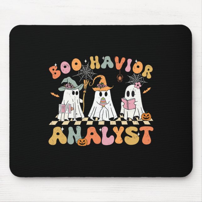 Mousepad Retro Ghost Boo Havior Analyist Therapist Bcba Hal (Frente)