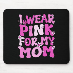 Mousepad Retro Groovy Eu Visto Rosa Para O Cancer Da Mamãe