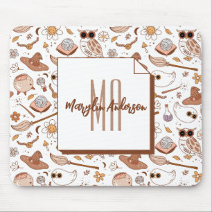 MOUSEPAD RETRO GROOVY FALL MONOGRAMA HALLOWEEN