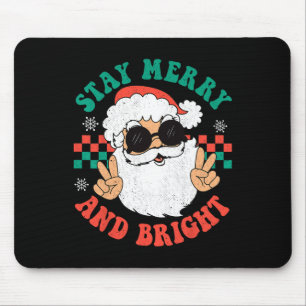 Mousepad Retro Groovy Feliz de Natal Fique Brilhante Hippie