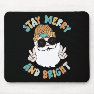 Mousepad Retro Groovy Feliz de Natal Fique Brilhante Papais
