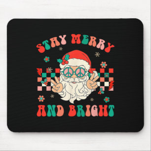 Mousepad Retro Groovy Fique Feliz E Brilhante Papai Noel Ch