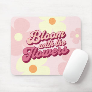Mousepad Retro Groovy Florescer com as Flores