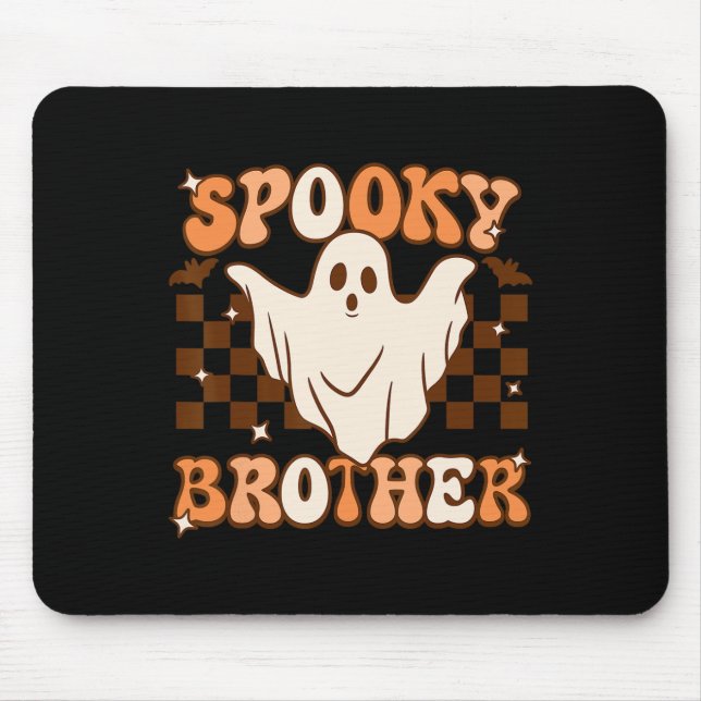 Mousepad Retro Groovy Ghost Spooky Irmão Coincidência de Fi (Frente)