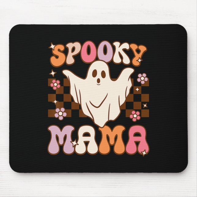 Mousepad Retro Groovy Halloween Ghost Spooky Mama Costume (Frente)