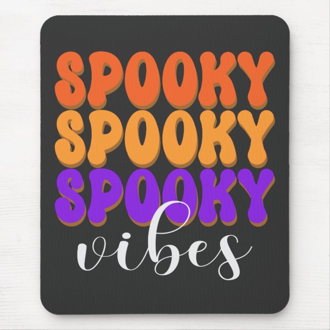 Mousepad Retro Groovy Spooky Vibes Halloween (Frente)