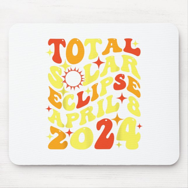Mousepad Retro Groovy Total Eclipse Solar abril de 2024 (Frente)
