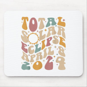 Mousepad Retro Groovy Total Eclipse Solar abril de 2024
