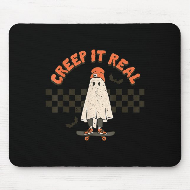 Mousepad Retro Halloween Cheira a Ghost Boy Fall Seaso (Frente)
