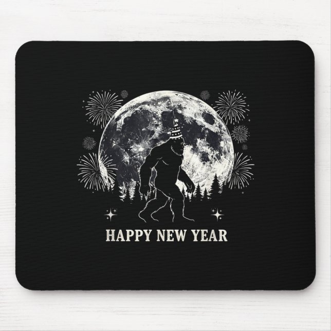 Mousepad Retro Happy New Year 2026 Bigfoot Night New Years  (Frente)