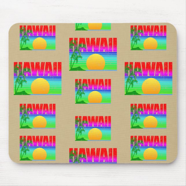 Mousepad Retro Hawaii Sunset Beach (Frente)