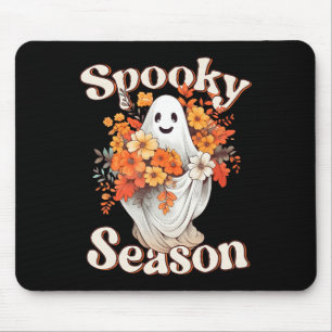 Mousepad Retro Hippie Halloween Cute Ghost Spooky Season Fu