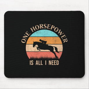 Mousepad Retro Horseback Rapariga Engraçada Cavalo Rider Vi