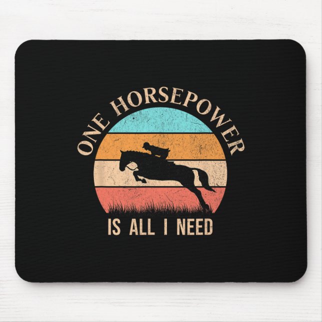 Mousepad Retro Horseback Rapariga Engraçada Cavalo Rider Vi (Frente)