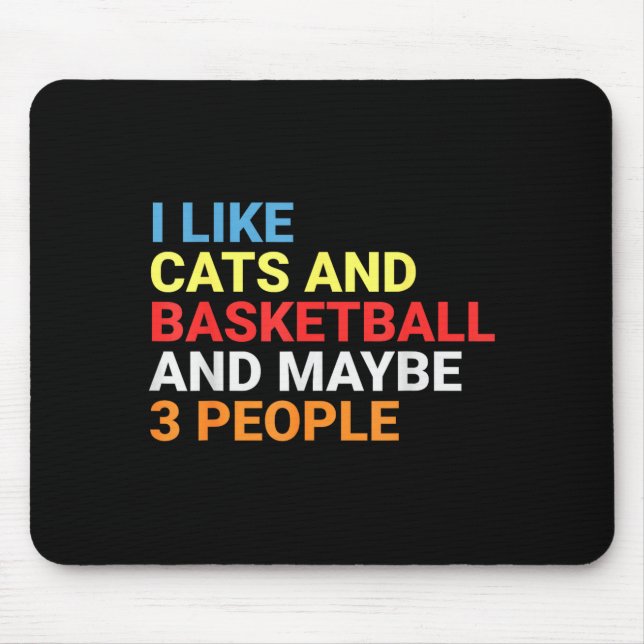 Mousepad Retro I Like Cats And Basketball Lover Funny Cat  (Frente)