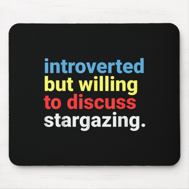 Mousepad Retro Introverted But Willing Stargazing Lover Fun (Frente)