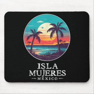 Mousepad Retro Isla Mujeres México Praia Pôr do Sol Lembran