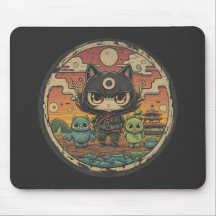 Mousepad Retro Island Pals: Ninja Cat Crew