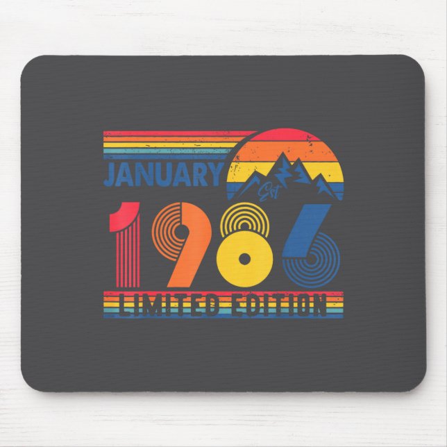 Mousepad Retro January 1986 Limited Edition 40 Year Old 40t (Frente)