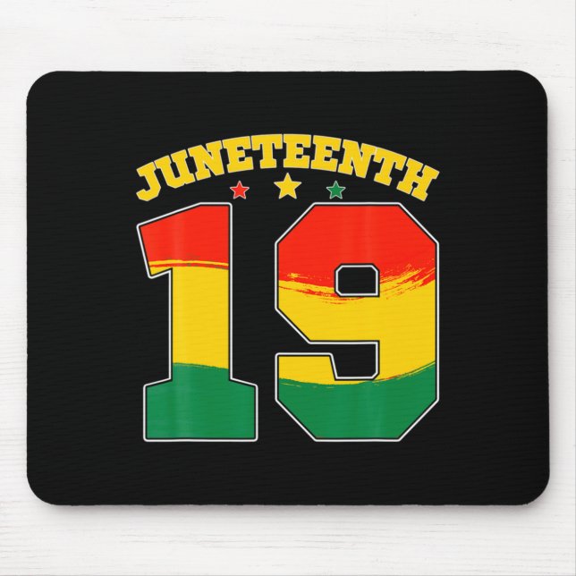 Mousepad retro juneteenth 19 afro-americano liberdade preto (Frente)